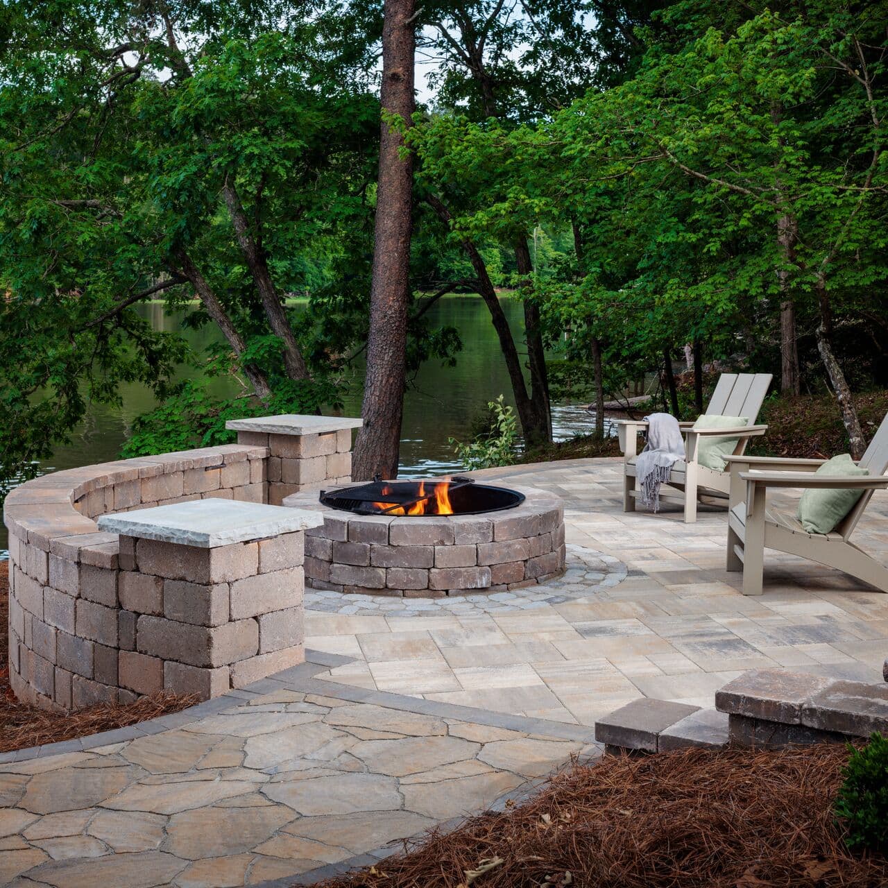 Weston Stone Fire Pit Kit — installed by Daedalus Contracting, Lower Mainland BC